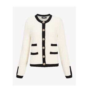 Express Tipped Novelty Button Sweater Jacket